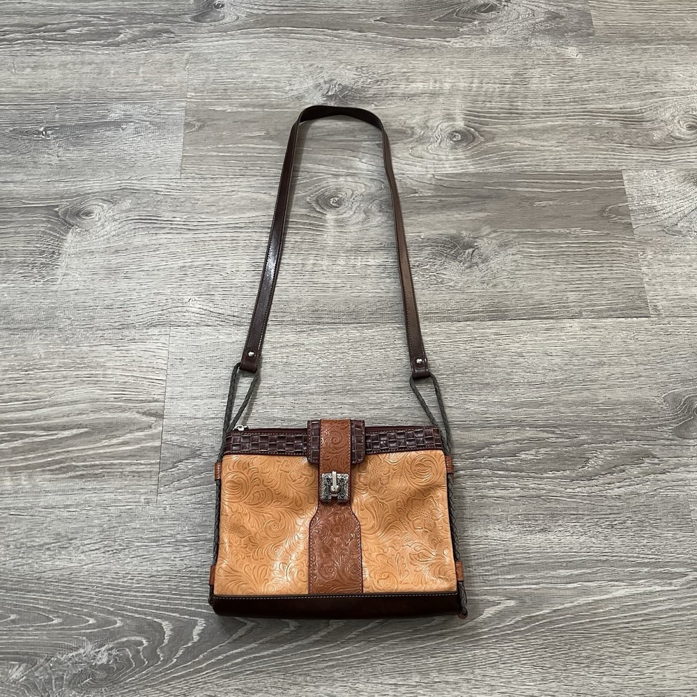 M.C. Marc Chantal Brown Leather Bag Crossbody Purse